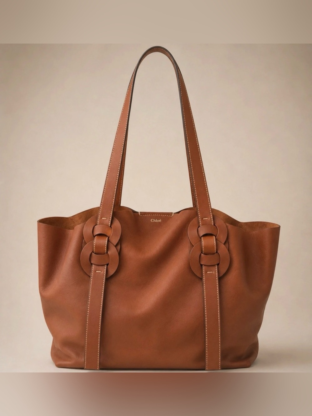Archival Chloé Dylan Brown Leather Tote with Linked Ring Straps & dustbag! EUC!